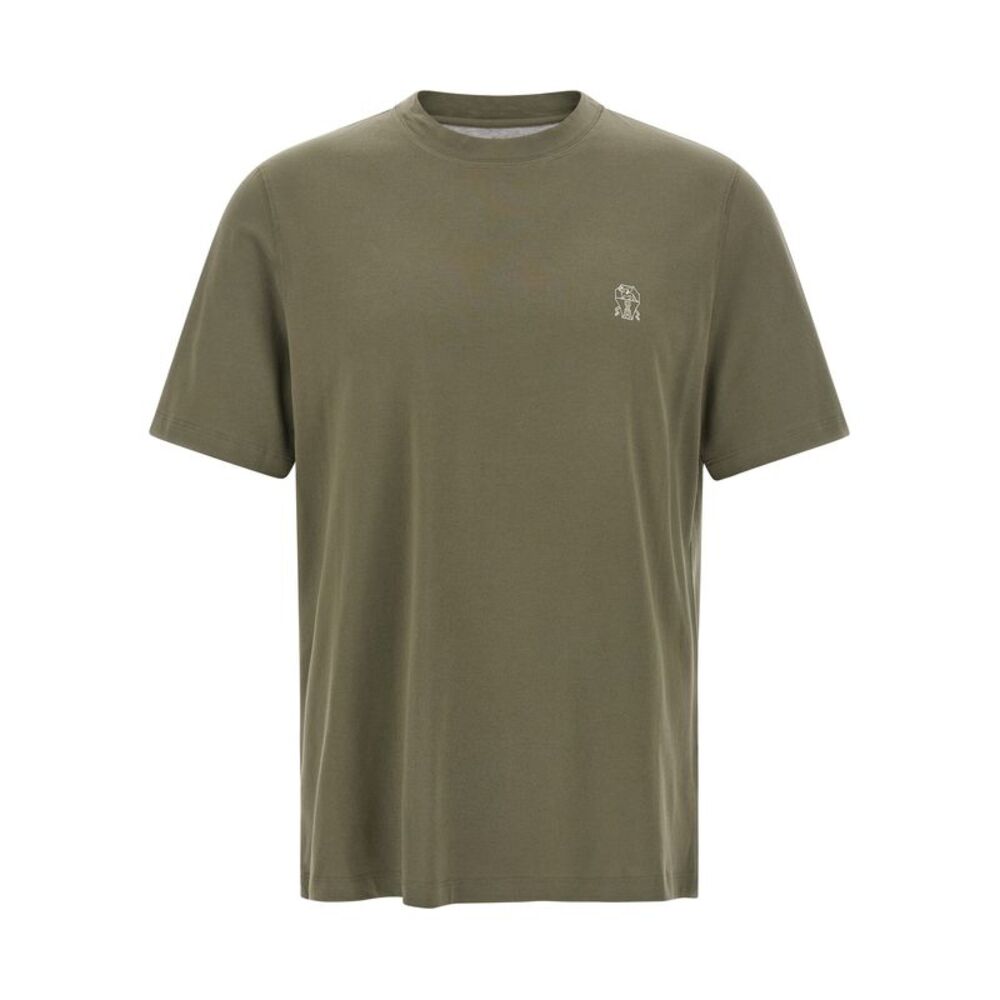 Brunello Cucinelli Bicolor Cotton Men's T-Shirt